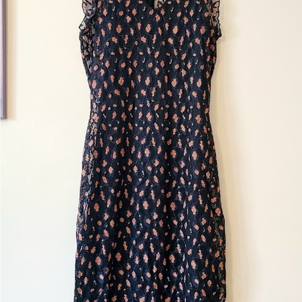 Bar III Blue Sheath Midi Dress V-neck Sleeveless